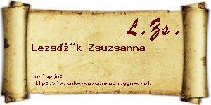 Lezsák Zsuzsanna névjegykártya